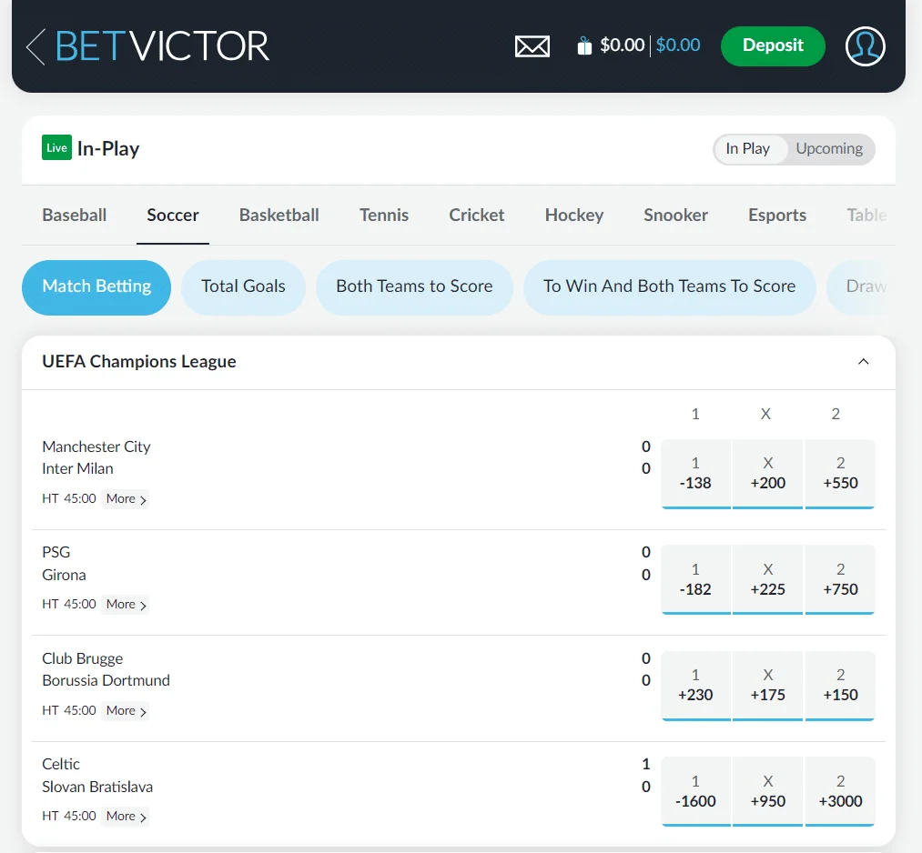 BetVictor Képernyőkép 3